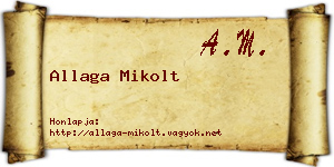 Allaga Mikolt névjegykártya